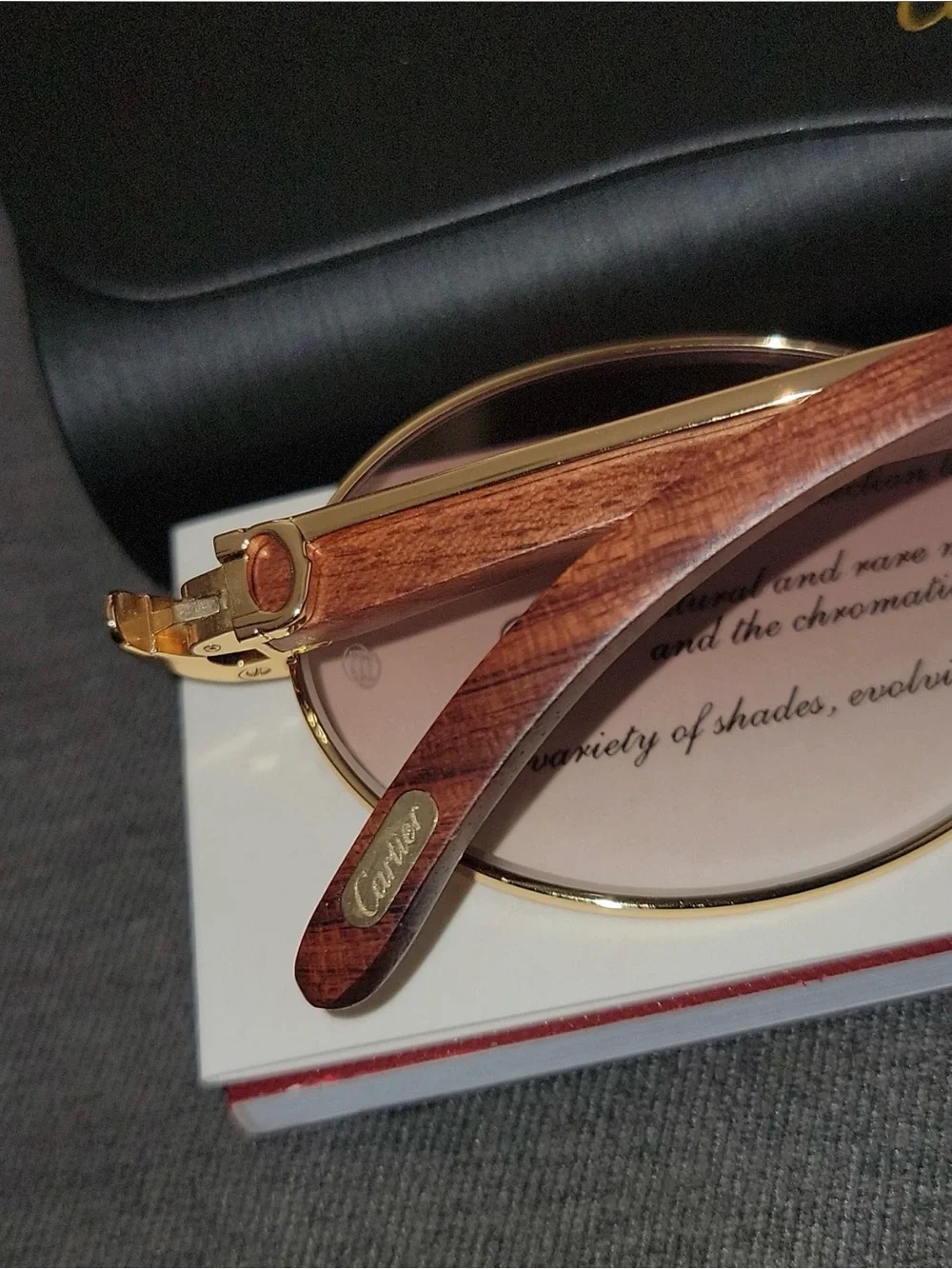Cartier Gold Frame Sunglasses with Brown Lenses